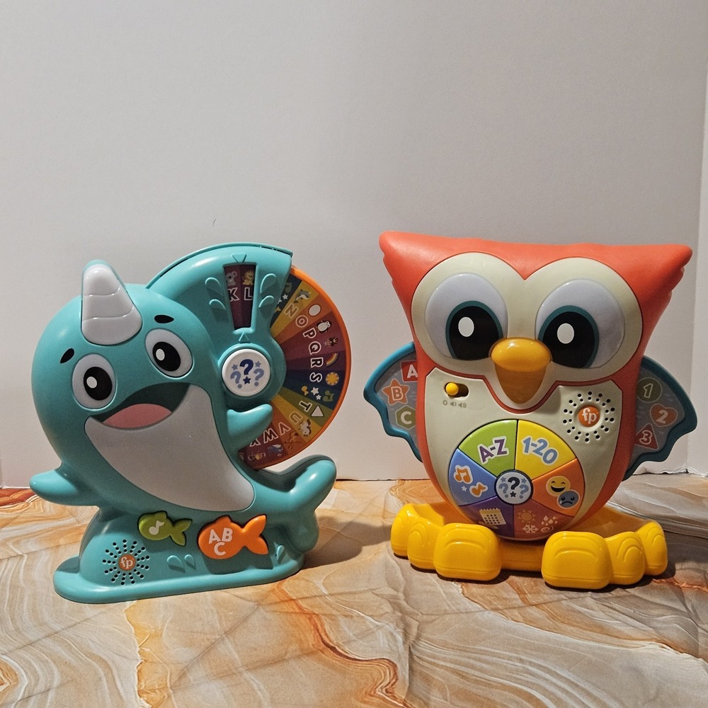 Fisher-Price Linkimals Narwhal & Owl Interactive Learning Toys Tested Working